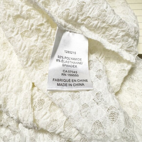NWT House of Harlow sheer lace textured short sleeve top ivory size Large - Picture 4 of 4